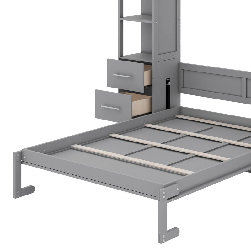 Stephaie Murphy Storage Bed, Gray, Full/Double
