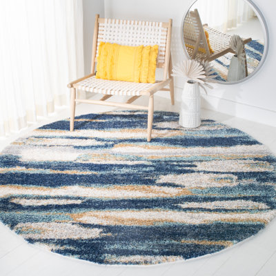 Araya Abstract Navy/Ivory Area Rug