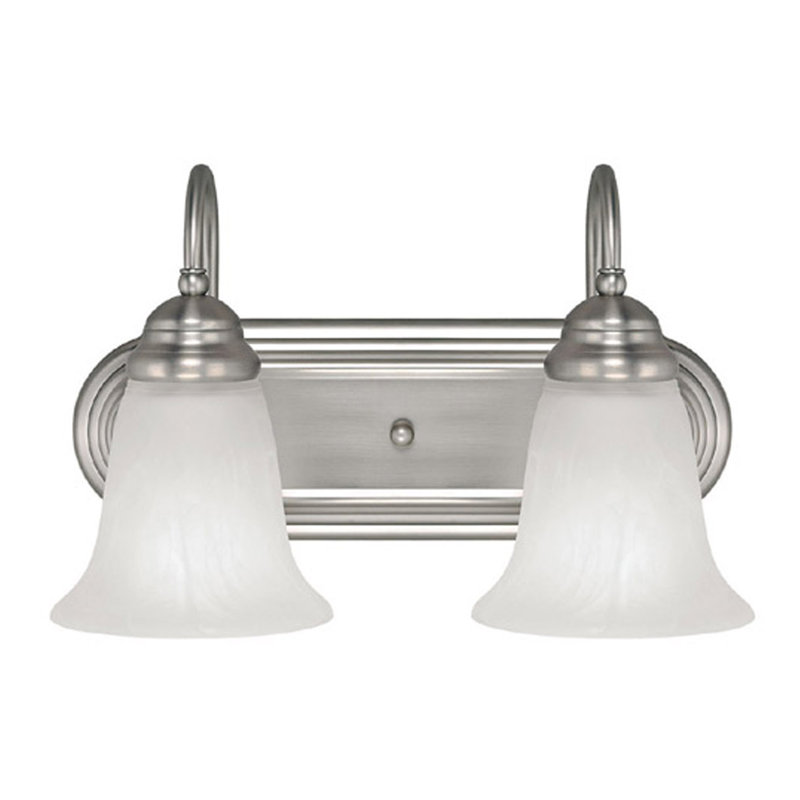 Éclairage pour meuble-lavabo à intensité variable Febe, Nickel mat, Incandescent, 2