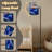  Arc Floor Lamp Galactic Nebula Cosmic Planets Bright Stars Vibrant Purple Blue Tall Modern Standing Lamp LED Adjustable Linen Lampshade 3 Color Temperatures
