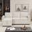 83.5" Beige L-Shaped Convertible Sofa Bed with Reversible Chaise, Storage, USB Ports & Cup Holders-548372120