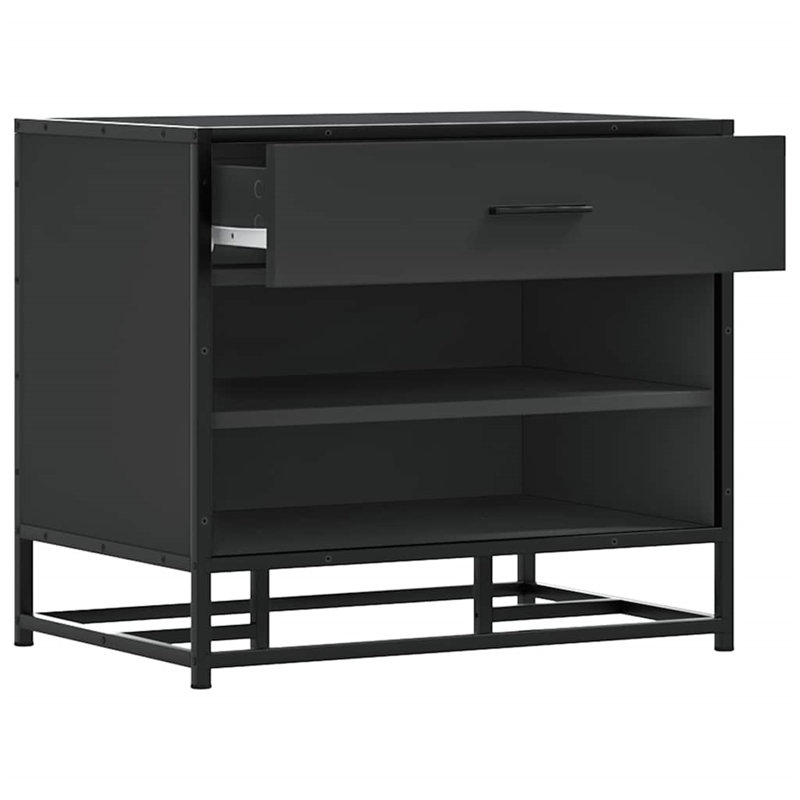 Anisjon 4 Pair Shoe Storage Bench, Black