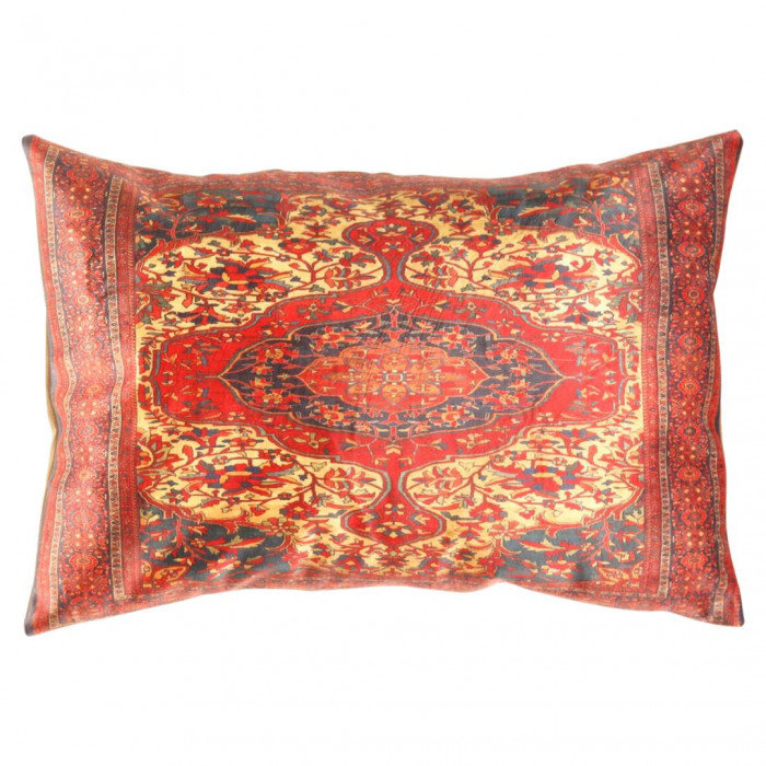 Square Pillow Cover & Insert, 16"H x 24"W, Red/Green, Rectangle