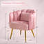 Chaise d'appoint moderne rembourrée en velours avec pieds en métal doré pour le bureau de la chambre à coucher rose-1236643118