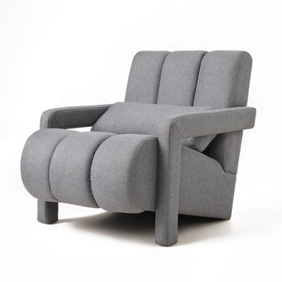 Modern Upholstered Accent Chair, Comfortable Linen Fabric With A Pillow For Living Room,Bedroom.Linen