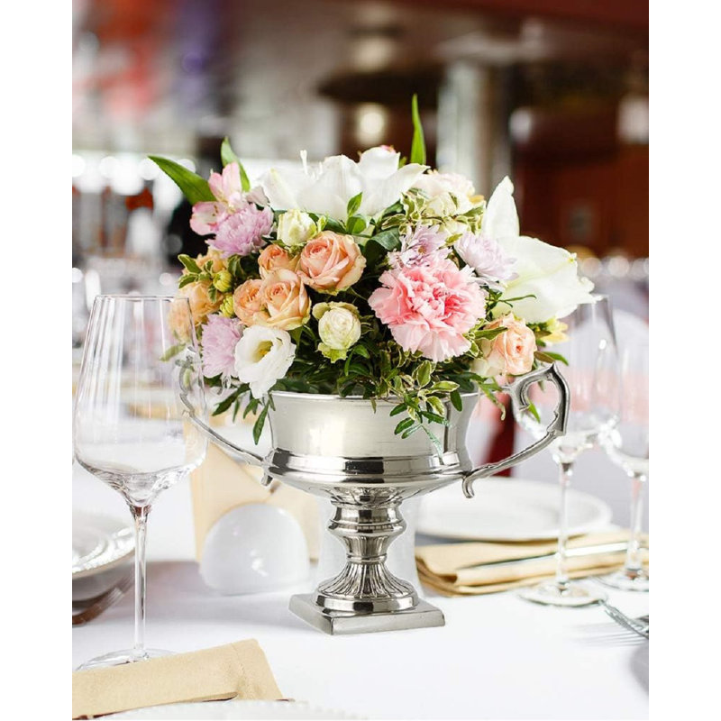 Metal Table Vase, 7.5" H x 12" W x 8" D
