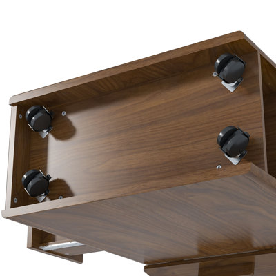 End Table With Flip Top, Side Table With Storage And Charging Station, Narrow Couch Side Table With Drawer And Wheels