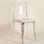 Chaise de salle à manger transparente Cristalia avec siège en cuir ivoire (fabriqué en Italie)