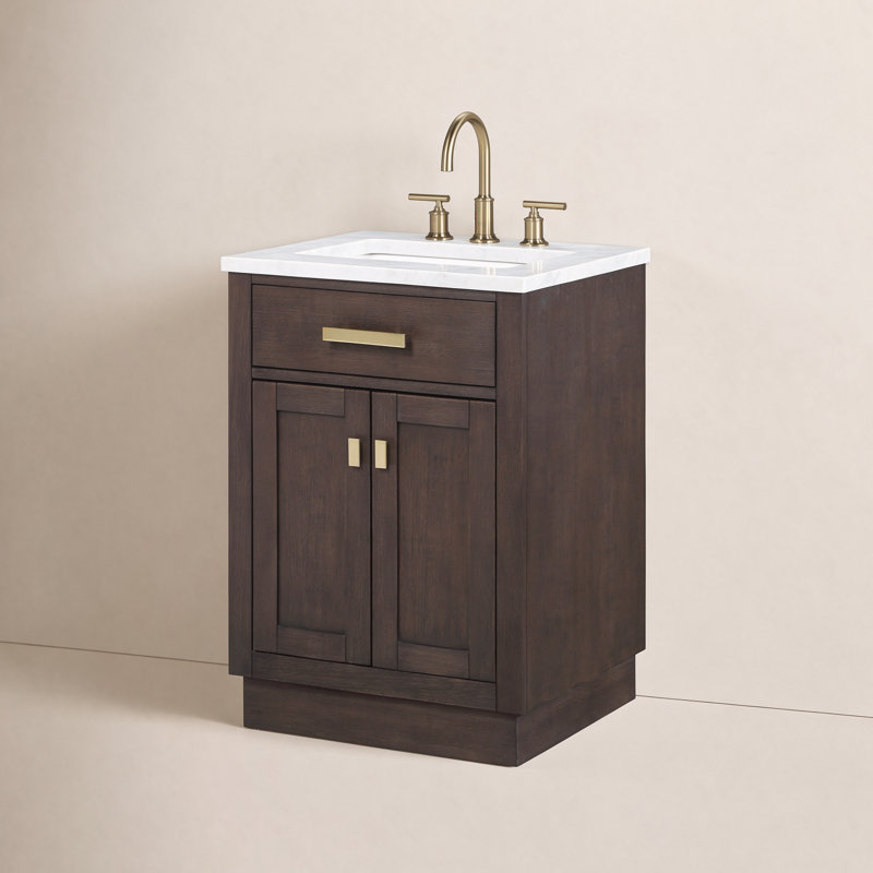Chestnut 30" Single Bathroom Vanity With Counter Top, Cabinet, Basin(S) Only, Brown Oak, 24"W x 21.6"D x 34.2"H