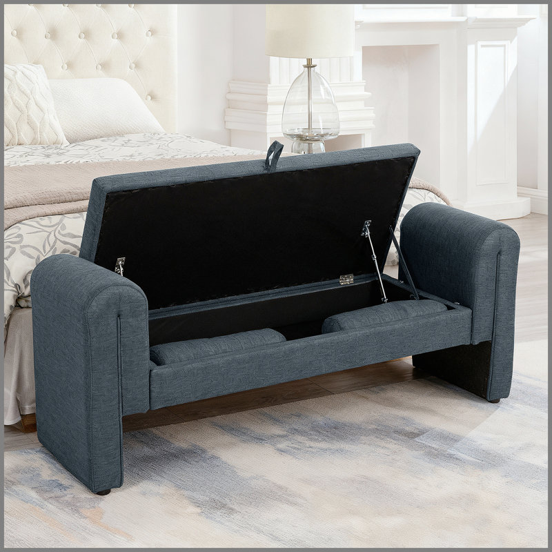 Banc de rangement de 60 pouces convenant aux chambres à coucher, aux salons, aux salles d'activité et aux espaces similaires