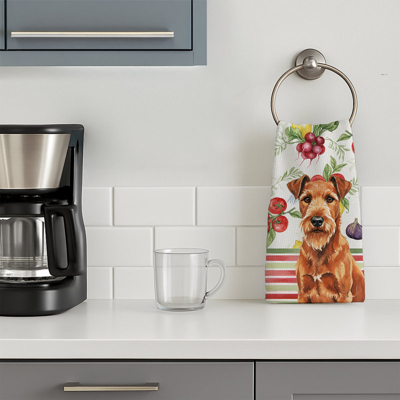 Irish Terrier Vegetables Kitchen Towel, Irish Terrier