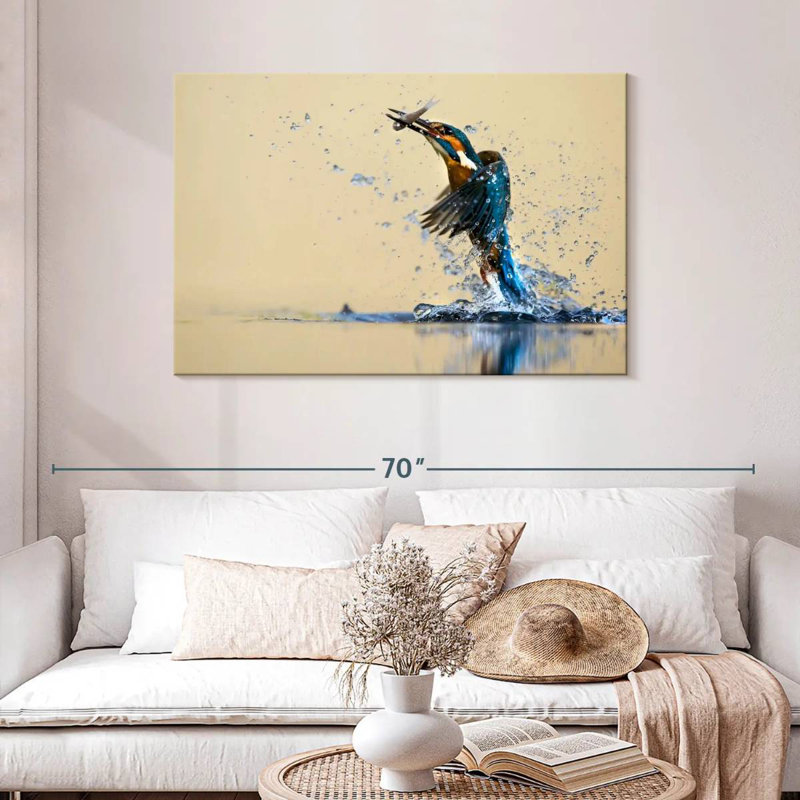 Blue Kingfisher, 30" H x 45" W