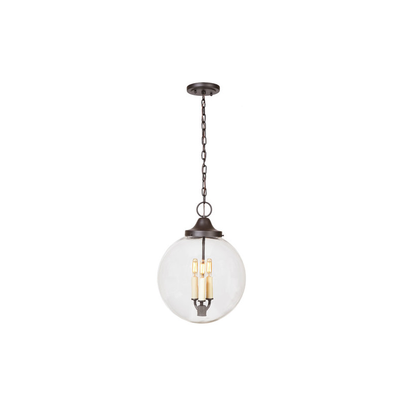 Paterson 3 - Light Glass Chandelier, Oil Rubbed Bronze