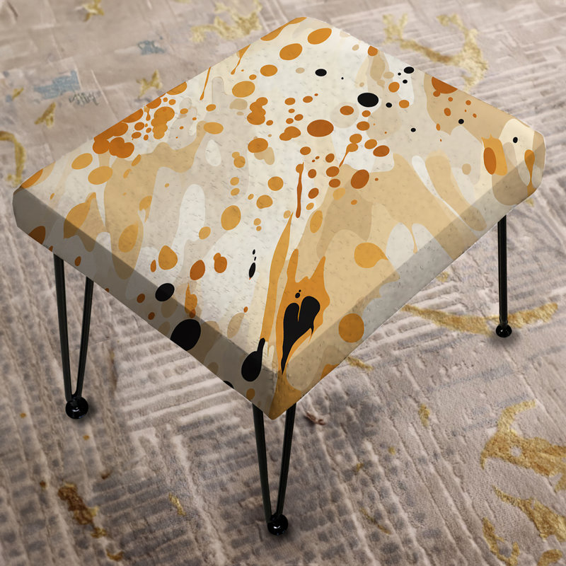 Beige Sphinx Spots - Repose-pieds rectangulaire abstrait