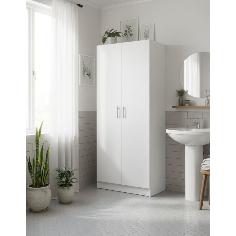 Modex White Multi-Purpose Utility Storage Cabinet, 70.9" H x 31.5" W x 15.7" D, White
