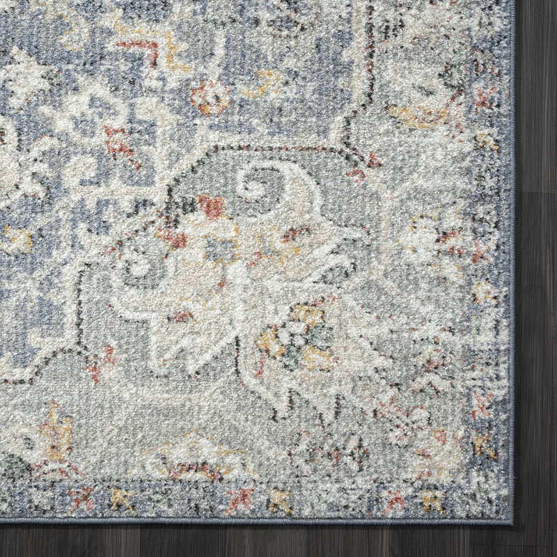 Tapis bleu et gris Abani Gerzon, Rectangle 5 pi 3 po x 7 pi 6 po