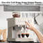 Machine à espresso 15 bars avec moulin, cafetière professionnelle avec mousseur à lait, fonction eau chaude, réservoir d'eau amovible, blanc-138756530