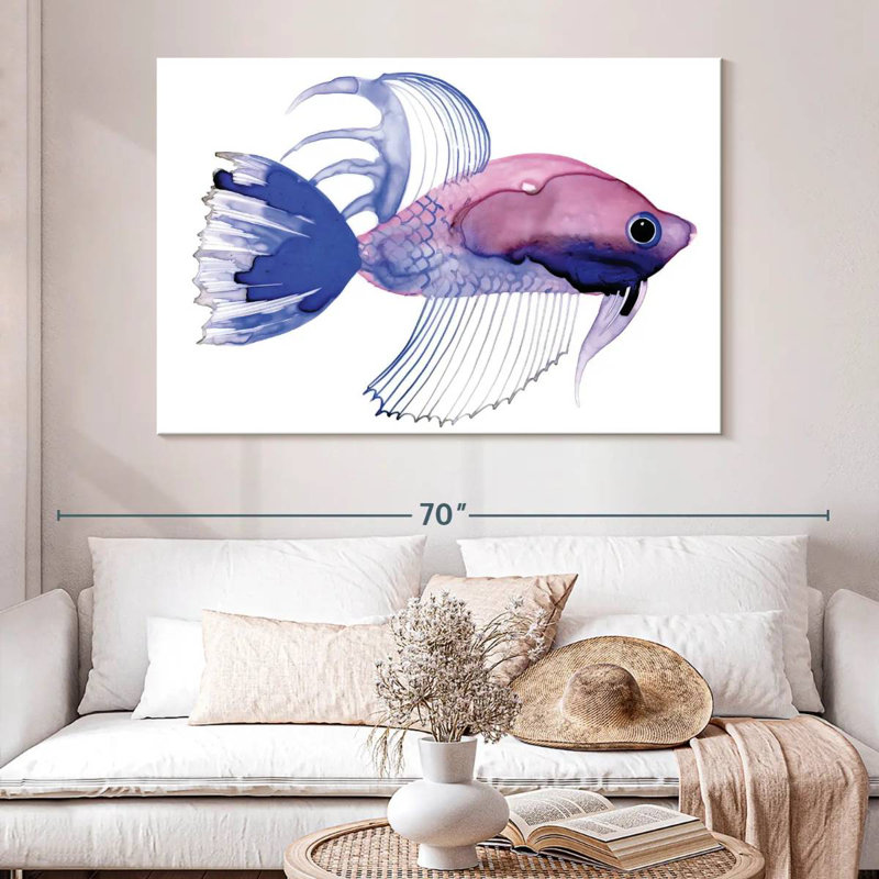 Purple Fish Mini, 34" H x 51" W