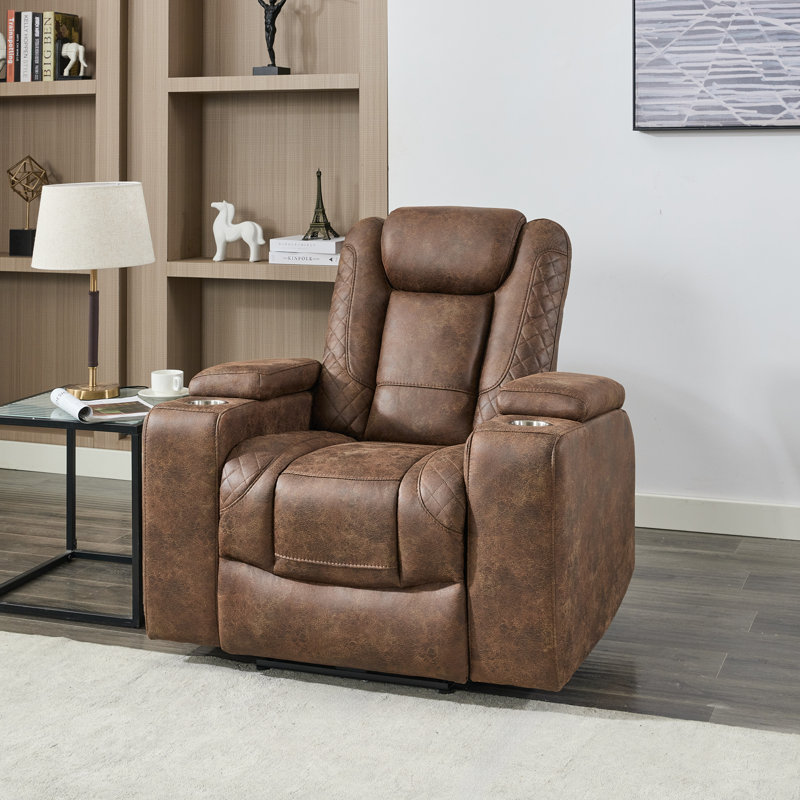 Syeira 645.16cm Wide Standard Recliner, Brown