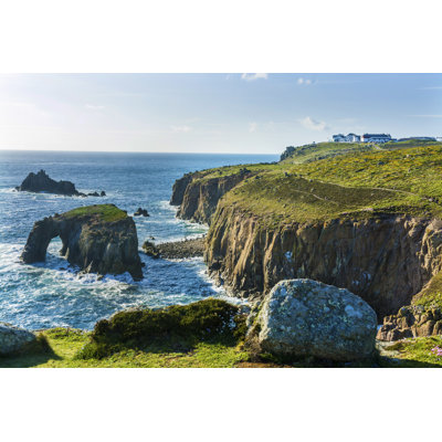 Lands End Cornwall Coastline by Tsafreer - Wrapped Canvas Print