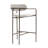 Set of 2 Berker Beige Woven Upholstered Fabric Counter Stool with Brown Iron Arms and Legs
