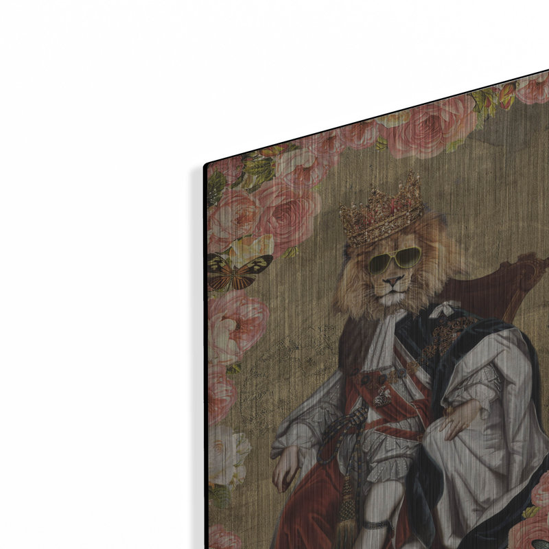 «The King» par Elo Marc, art mural en métal, H 16 po x l 12 po