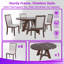 Ensemble de table de salle à manger extensible en bois massif pour 4 avec rallonges de 18 po et chaises rembourrées-300559245