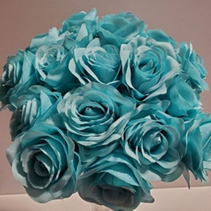 18 fleurs artificielles roses lavande, Turquoise