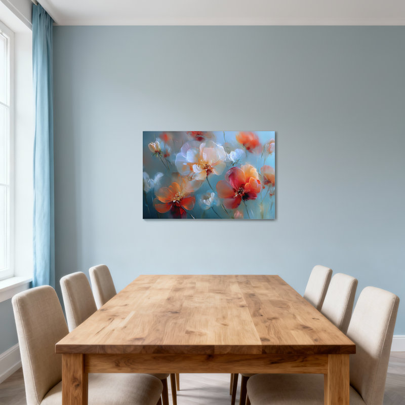 Plantes et fleurs florales douces dans des tons pastel, H 12 po x l 18 po