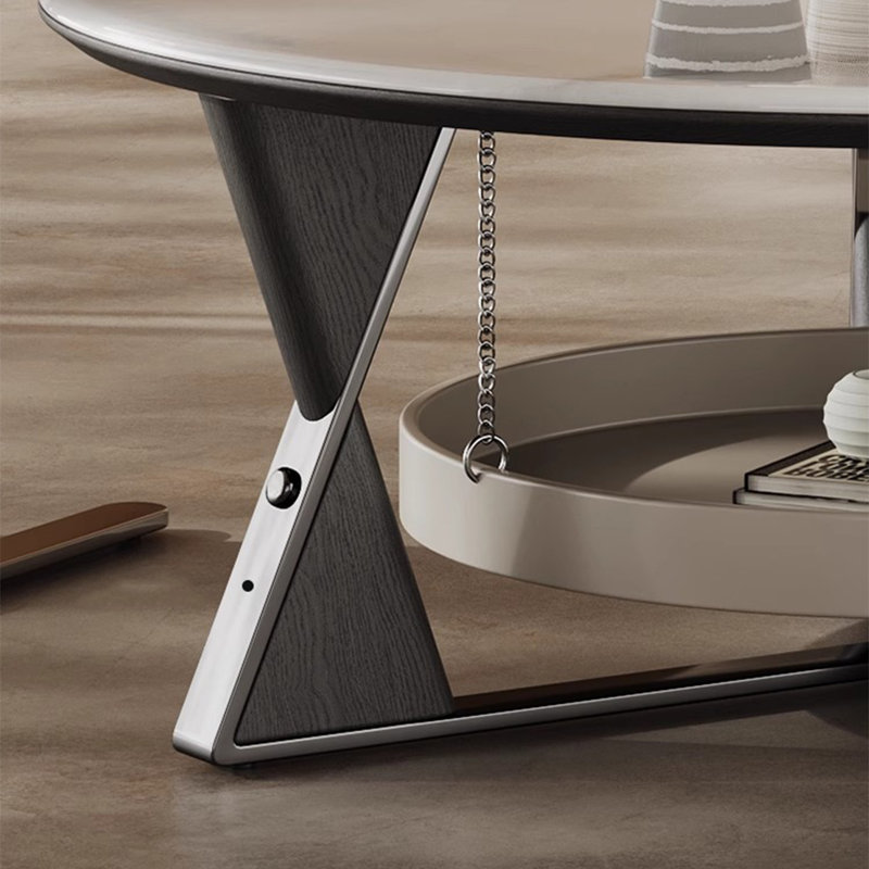 Table basse ronde moderne en pierre micro-cristalline