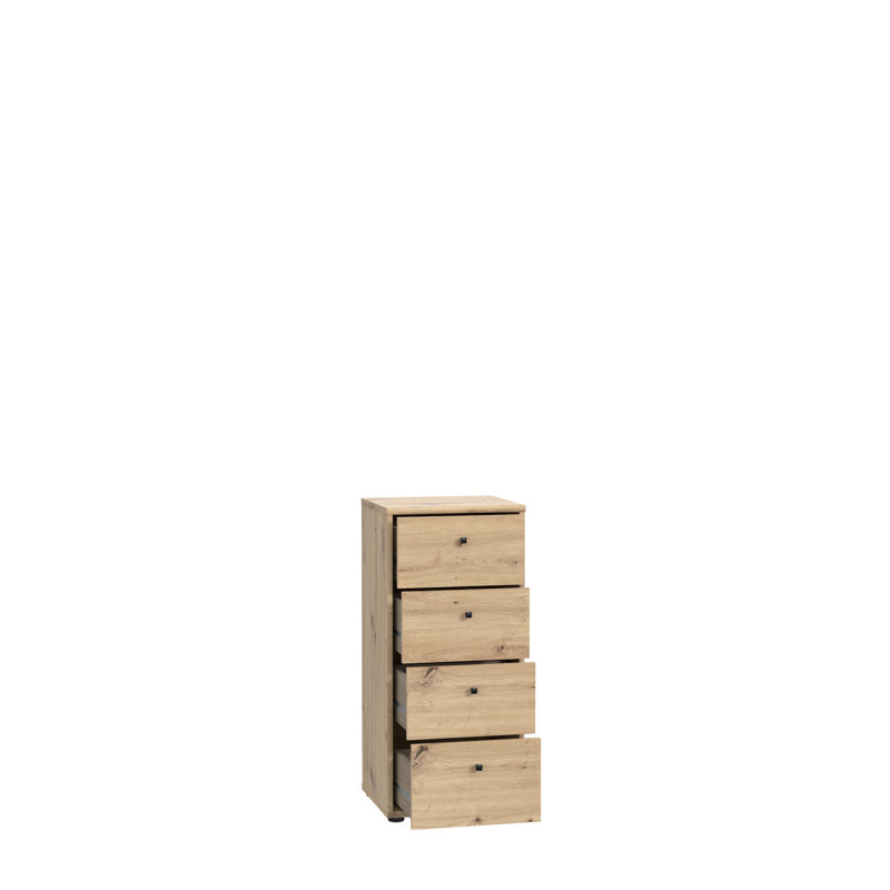 Amandla 38.6cm W 4 - Drawer Chest of Drawers, Artisan Oak