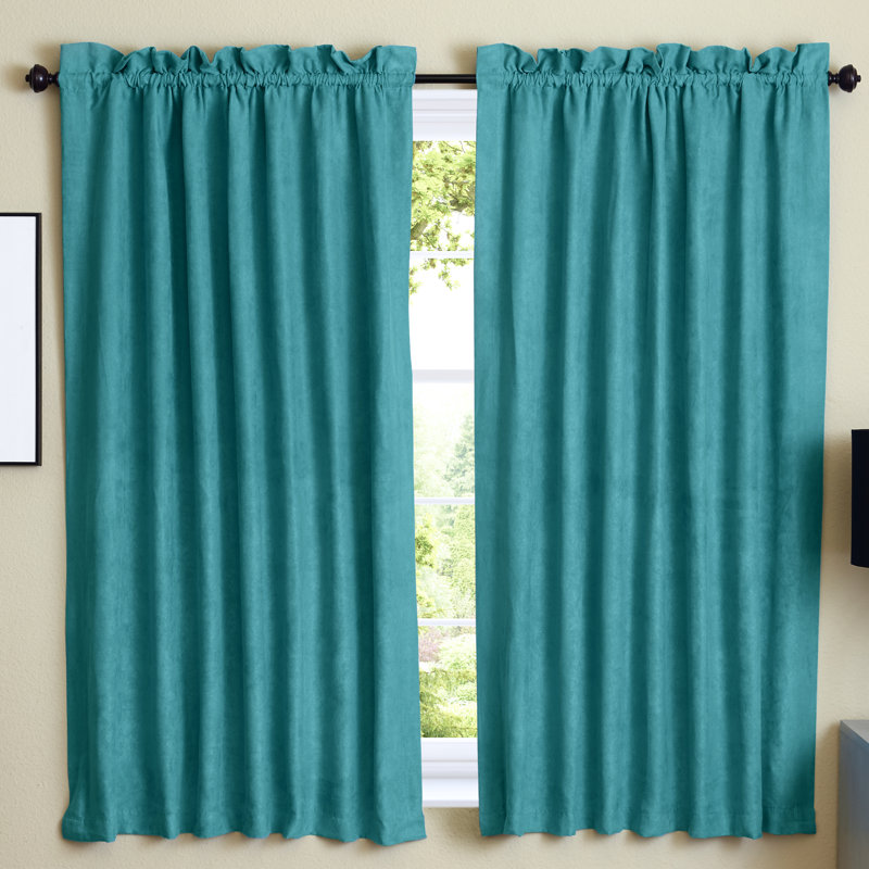 Paire de panneaux synthétiques Crownfield, l 52 po x L 108 po, Bleu aqua