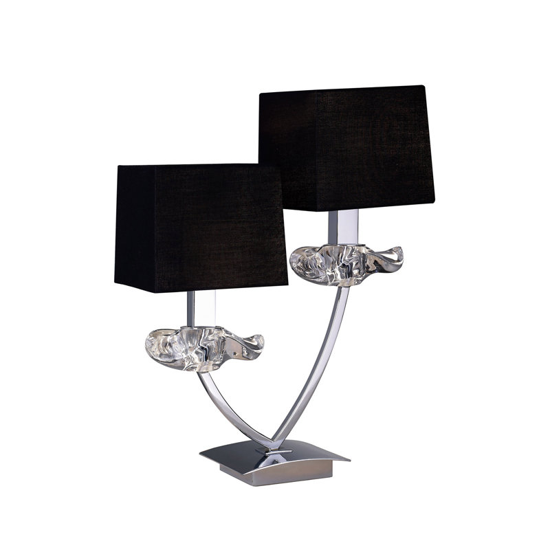 Metal Table Lamp, Silver/Black