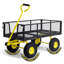 Chariot de jardin en métal CAPHAUS, avec poignée jaune réglable à 180 °, avec tapis et sangle, capacité de 880 lb-95773224