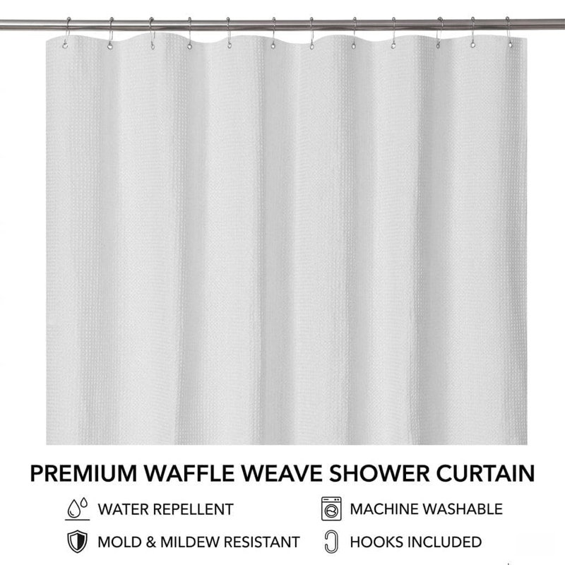 Rideau de douche Luxury, Blanc, H 72 po x l 60 po