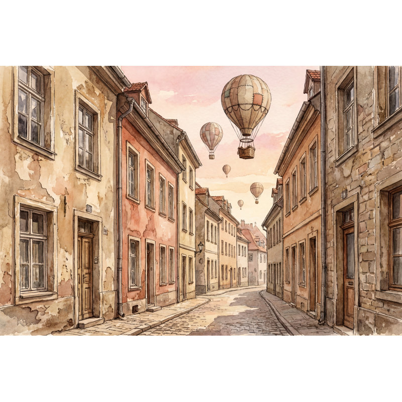 Murale de montgolfières européennes, 160 po x 108 po, Peler et coller