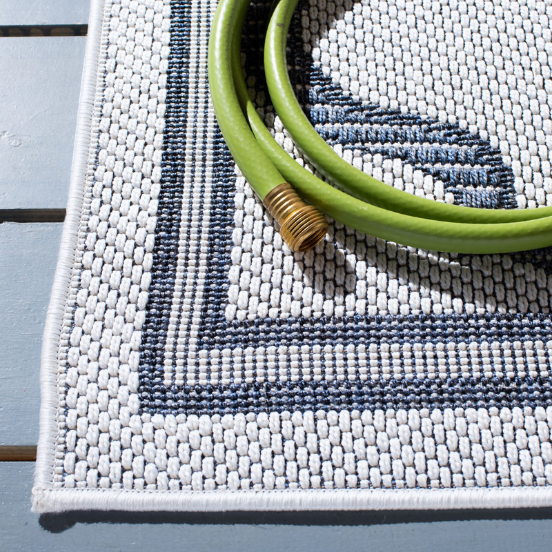 Murielle Performance Machine Washable Geometric Indoor/Outdoor Area Rug, Square 6'7"