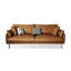 Causeuse coussin orange en cuir véritable-489090960