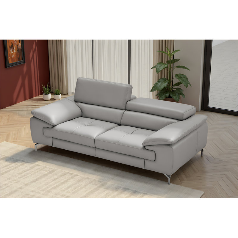 Causeuse en cuir Seemab en gris