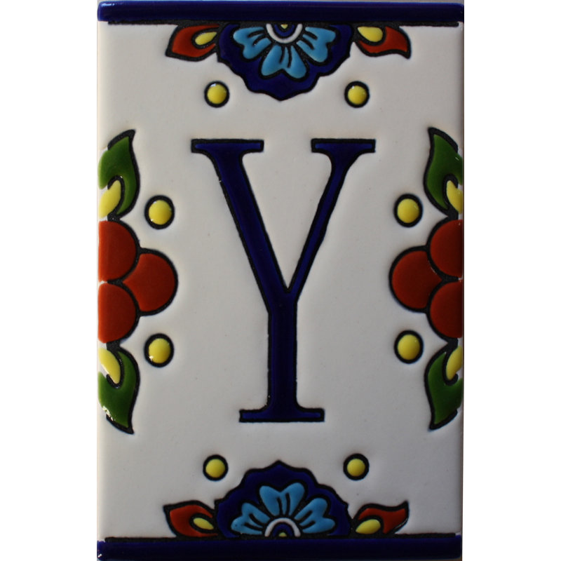 Carrelage TalaMex mexicain Talavera Mission lettre Y