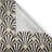 George Oliver Retro Grommet Curtain Wave Geometric Motif Art Deco 50" x 54" Dark Grey White Fawn-658638908
