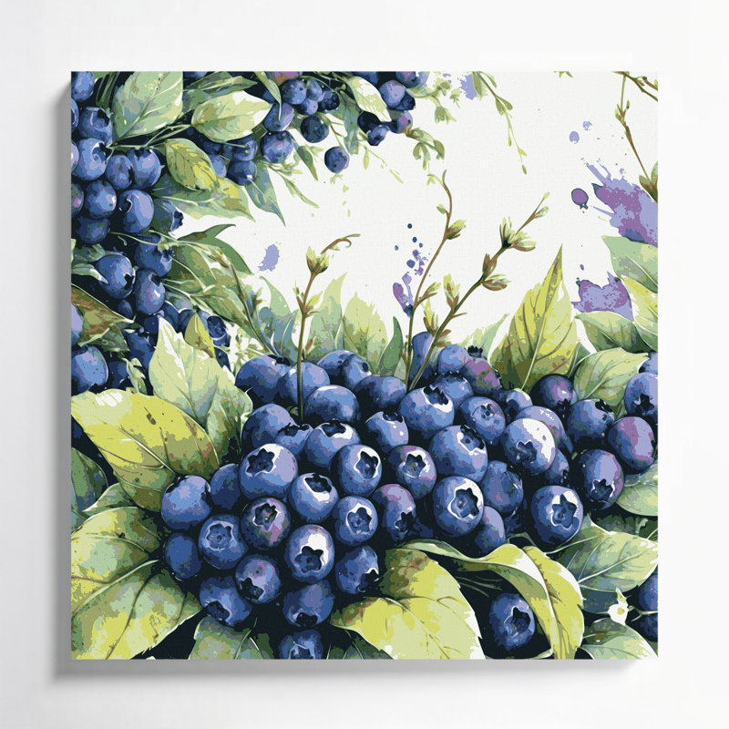 Art mural sur toile, "Fruit bleuet sauvage", H 12 po x l 12 po
