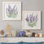 Lavande botanique I - ensemble de 2 peintures sur toile encadrées-2026641857-2026641858