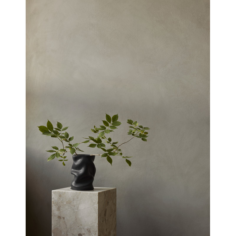 Collapse Table Vase, Black, 7.9" H x 6.3" W x 6.3" D