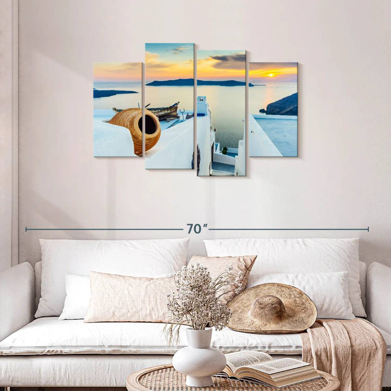 Nicci Scenic Santorini Sunset, H 27 po x l 43 po
