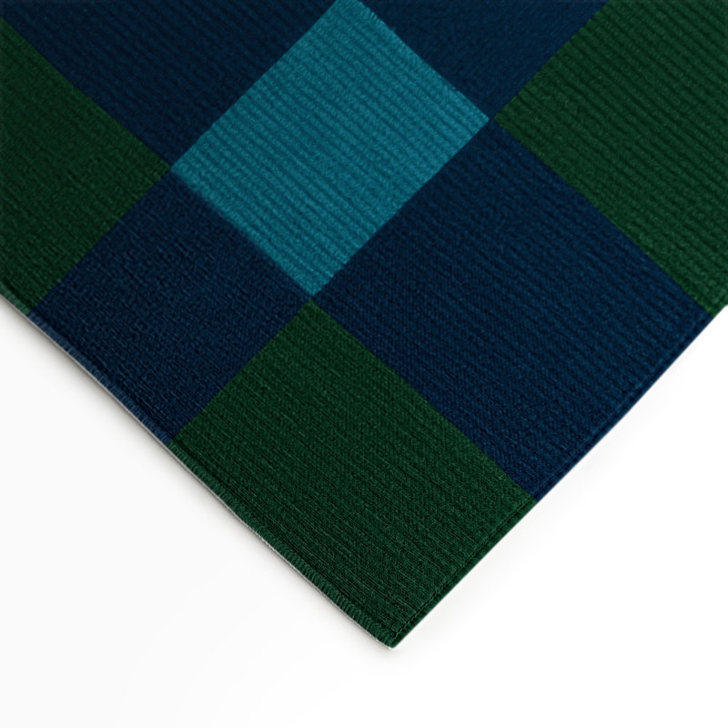 Tapis d'intérieur et d'extérieur à carreaux vert, Rectangle 5 pi x 7 pi
