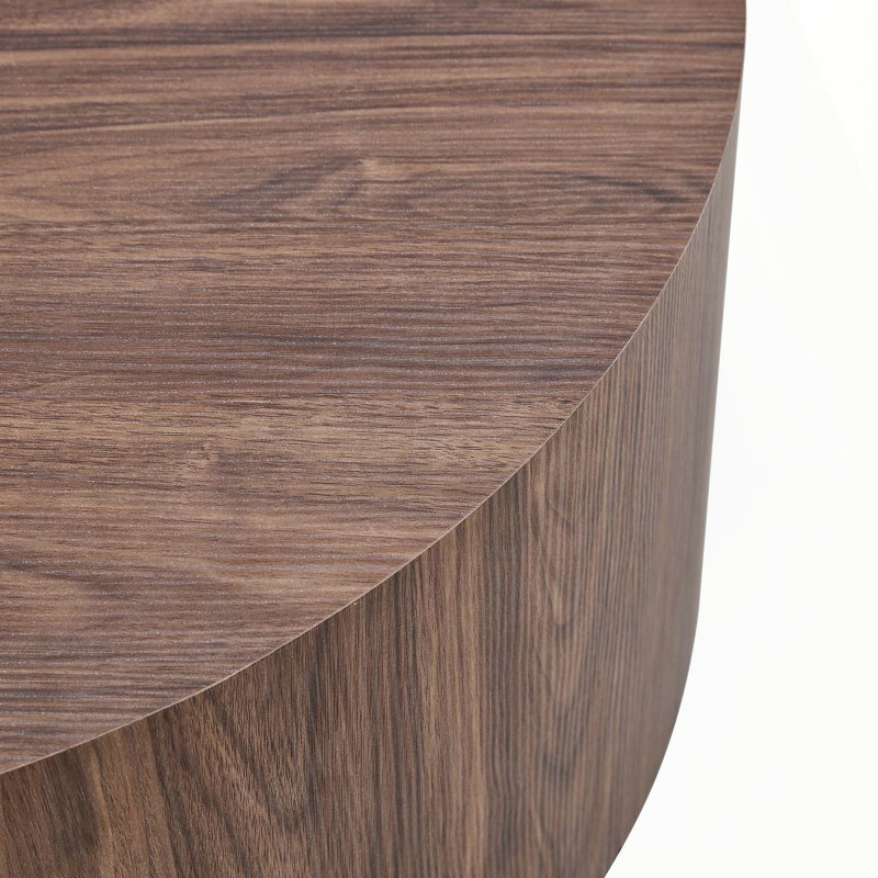 Table basse cylindrique profonde noyer