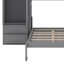 Grand lit escamotable avec armoire supérieure, tablettes et garde-robe, pliable au mur, cadre de lit plateforme pliable multifonctionnel-219783079