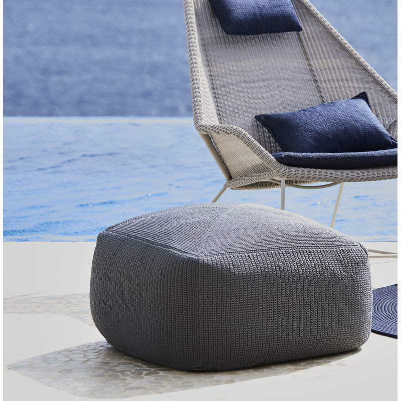 Divine Outdoor Pouf, Gray