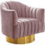 Fauteuil d'appoint pivotant en velours Farrah-30980287-30980290